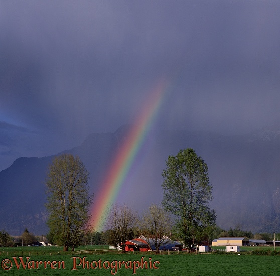 Rainbow in Fraser Valley.  British Columbia, Canada