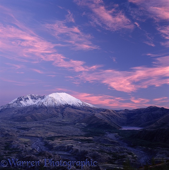 Mt. St. Helens at sunset.  Washington State, USA