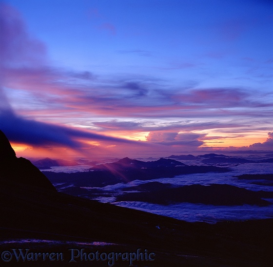 Sunrise at Mt. Kinabalu.  Borneo