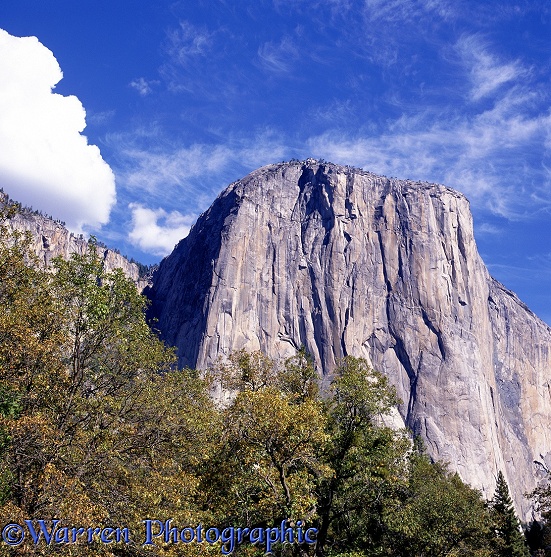 Granite monolith in Yosemite.  Yosemite, USA