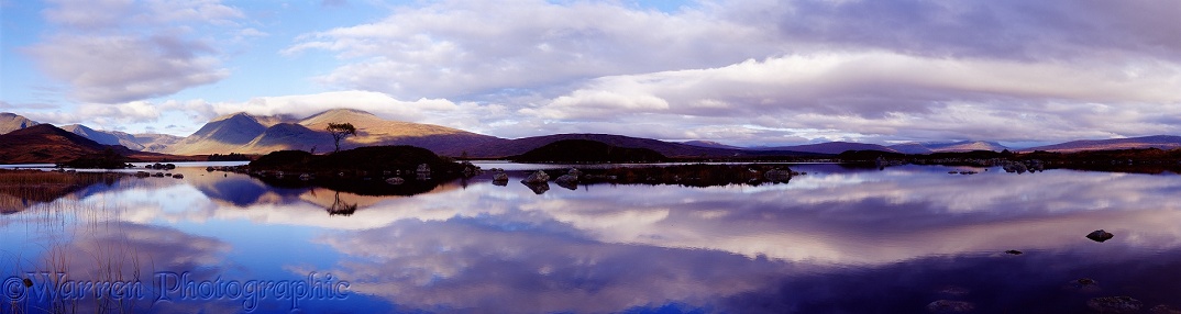Loch with reflections.  Western Highlands, Scotland