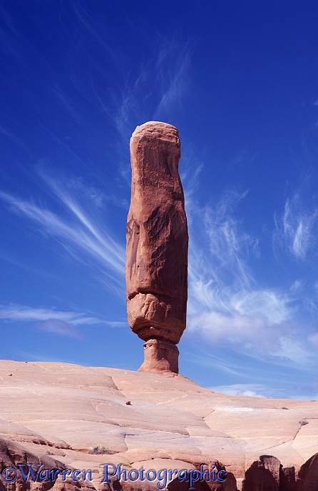 Balanced sandstone monolith.  Arches National Park, USA