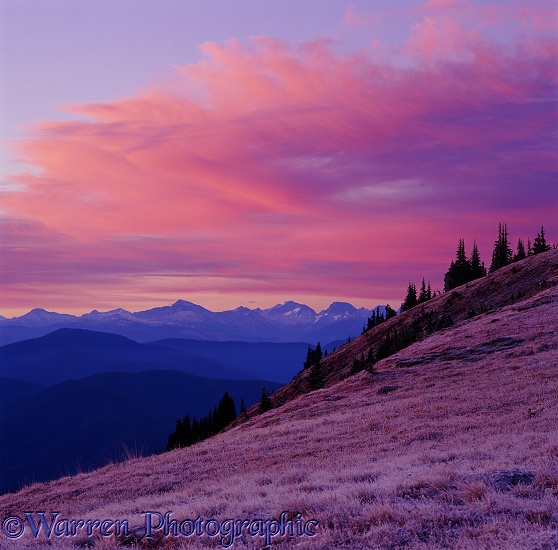 Alpine scene at sunrise.  British Columbia, Canada