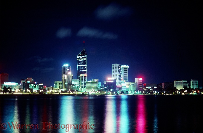 Perth at night.  Western Australia