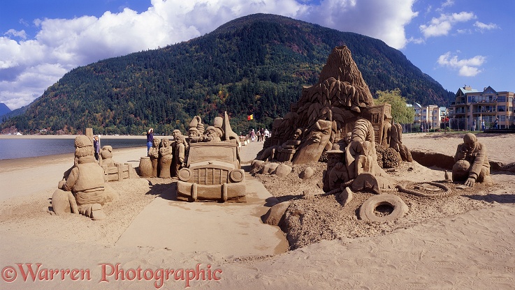 Harrison Hot Springs sand sculpture.  British Columbia, Canada