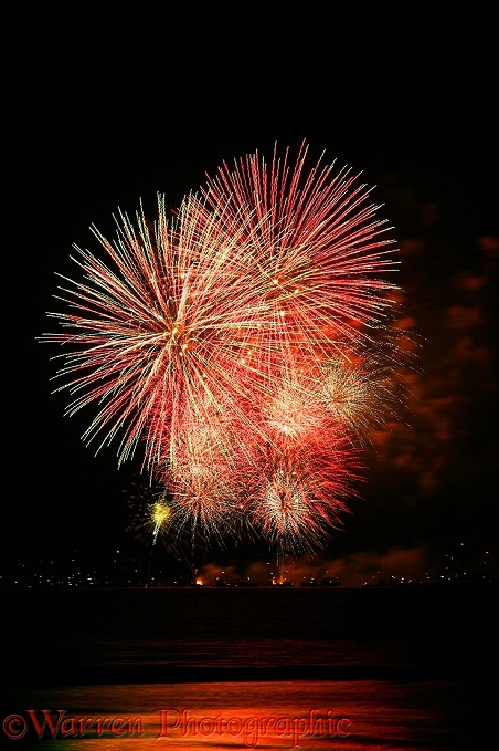 Fireworks at Cowes.  Isle of Wight, England