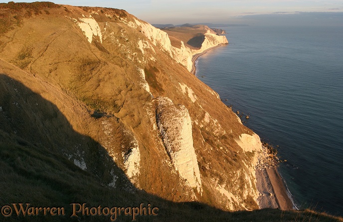Bats Head, viewed from Whitenothe.  Dorset, England