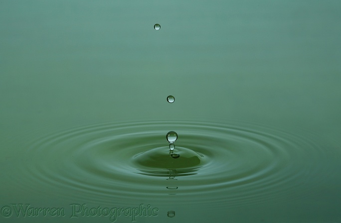 Water drop forming a spike
