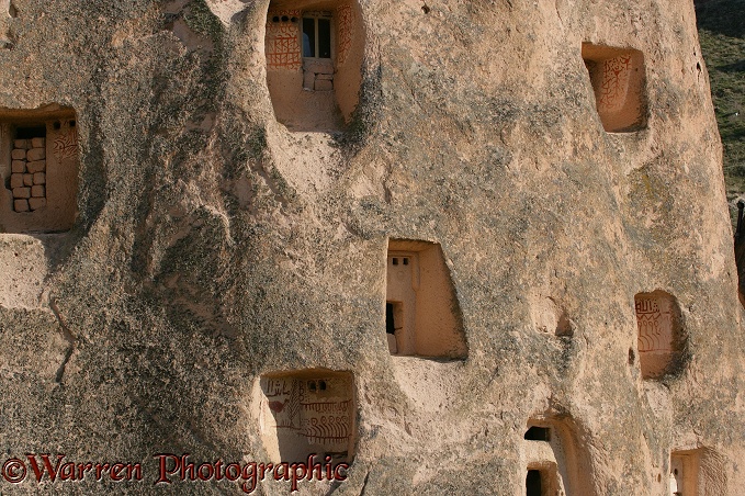 Troglodyte dwellings.  Kapadokia, Turkey