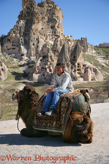 Kapadokian camel and camel handler.  Turkey