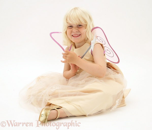 Siena (4) playing a fairy, white background