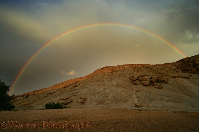 Rainbow over Bloedkoppie, northern Namib Desert