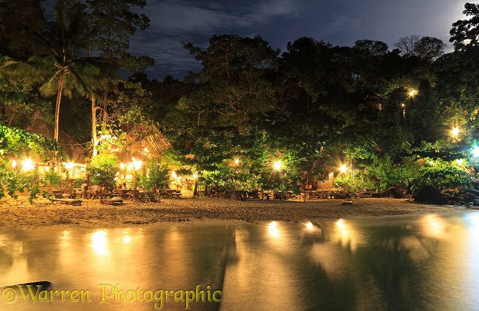Beach resort at night.  Koh Phi Phi, Thailand