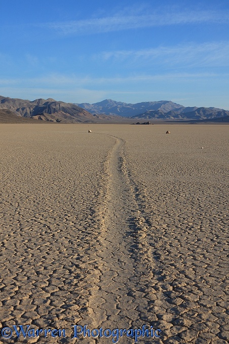 Sliding Stone or Moving Rock of Racetrack Playa.  Death Valley, California