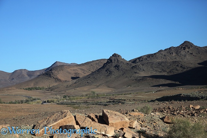Desert landscape, southern Atlas Mountains.  Morocco