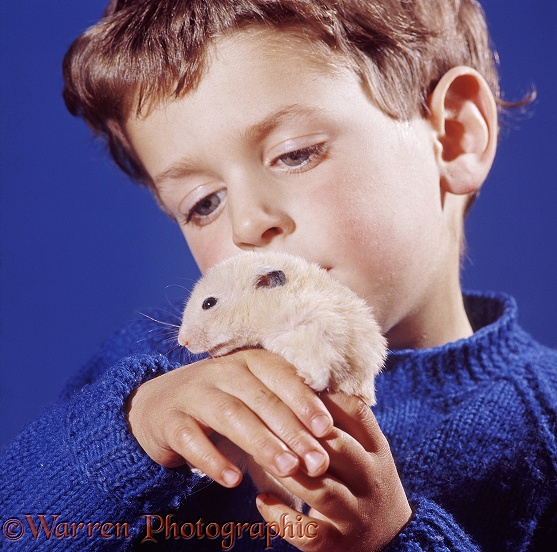 Mark, 4 years old, with Golden Hamster