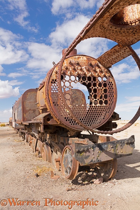 Abandoned locomotive, Train Cemetery, Uyuni, Bolivia