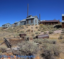 Rusty old factory in the ghost town of Bodie