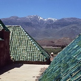Green glazed tiles of the El Glaoui Kasbah