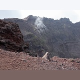 Vesuvius crater with steam vents