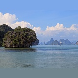 Limestone cliffs and pinnacle islands