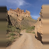 Road down Charyn Canyon, Kazakhstan