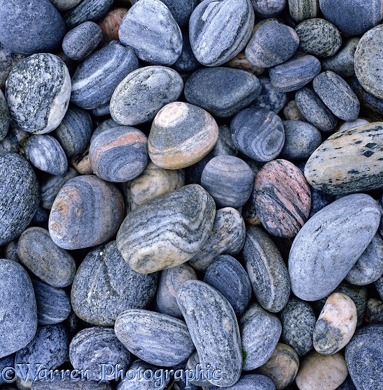 Beach-worn pebbles.  North Uist, Scotland