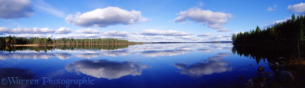 Reflected clouds panorama.  Finland