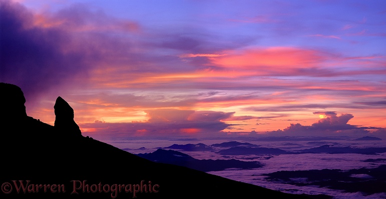 Sunrise at Mt. Kinabalu.  Borneo