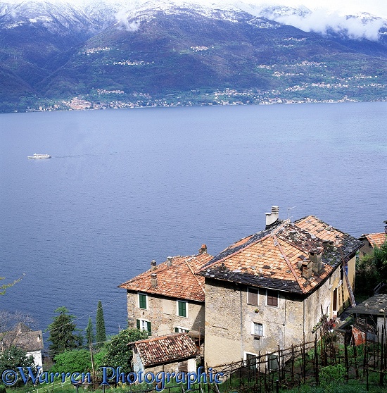 Lake and houses in Italy