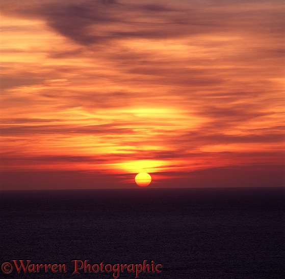 Lundy sunset.  Lundy Island, England
