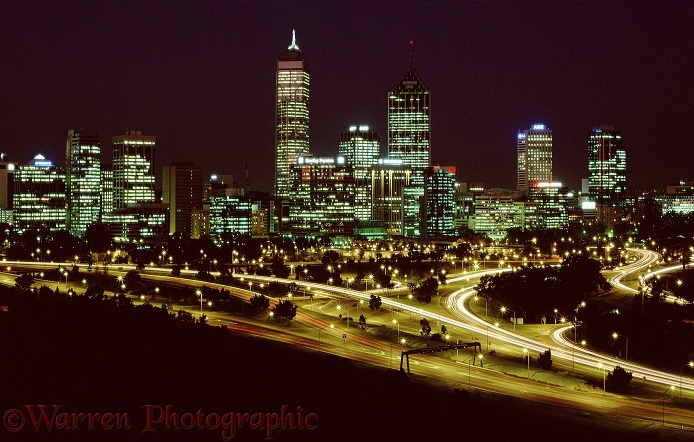 Perth by night.  Western Australia