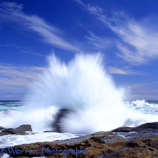 Splashing wave.  South Africa