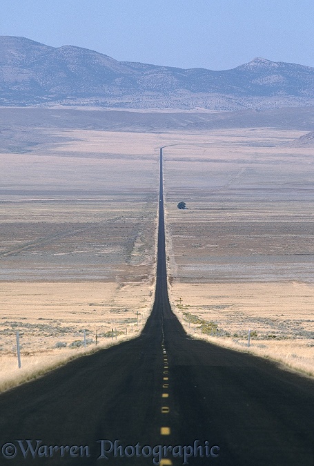 Long straight road.  Nevada, USA