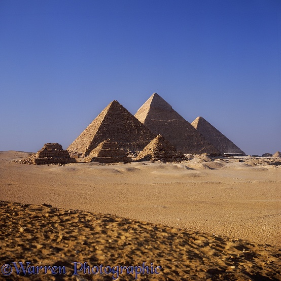 The Pyramids of Giza.  Cairo, Egypt