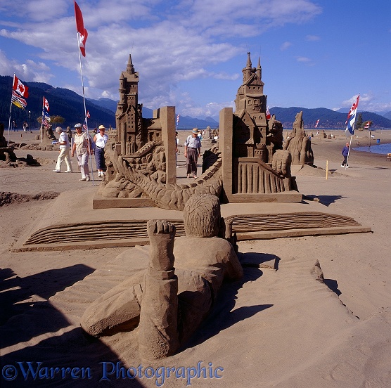 Harrison Hot Springs sand sculpture.  British Columbia, Canada