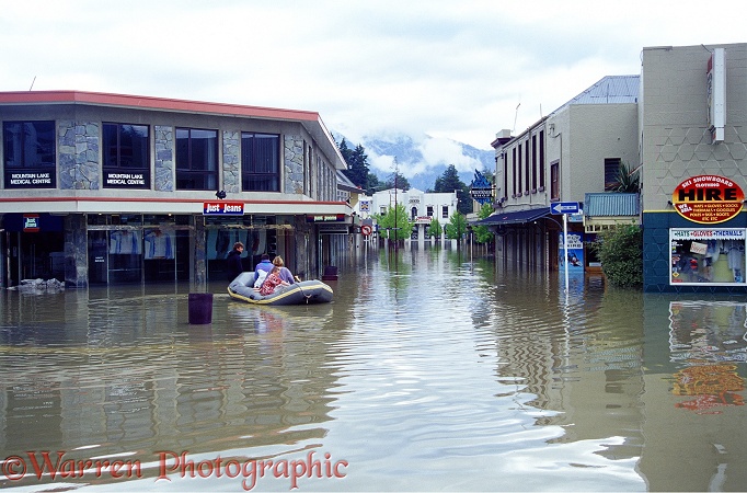 Flooding in Queenstown.  New Zealand