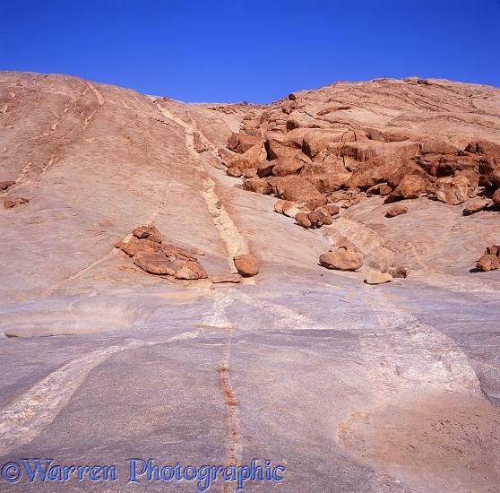 Solid granite rock and boulders.  Namibia