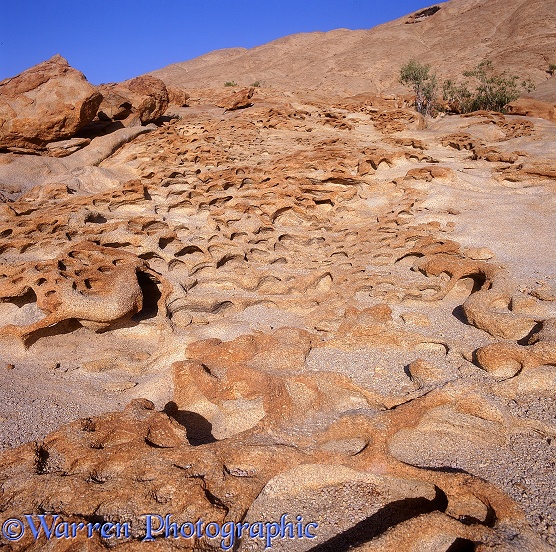 Patterns in solid granite rock.  Namibia
