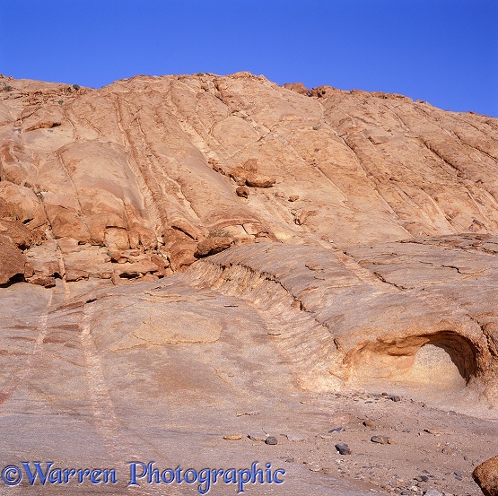 Solid granite rock and boulders.  Namibia