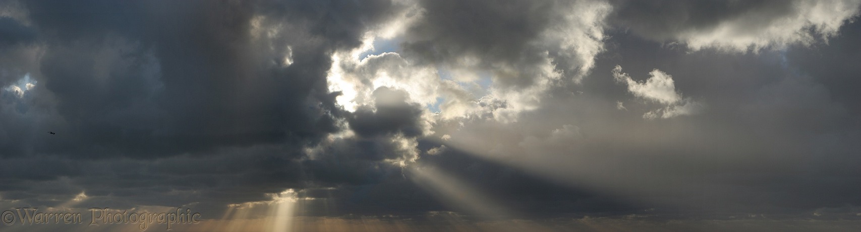 Clouds and sunbeams.  Lundy Island, England