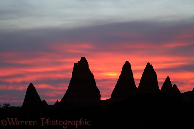 Fairy chimneys at sunrise.  Kapadokia, Turkey