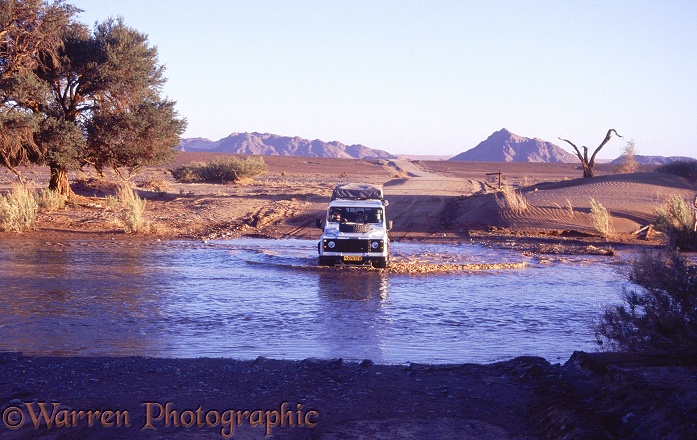Crossing the Sesreim river, Namibia 1995