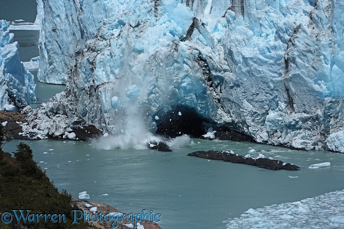 Ice-fall at Perito Moreno Glacier.  Argentina