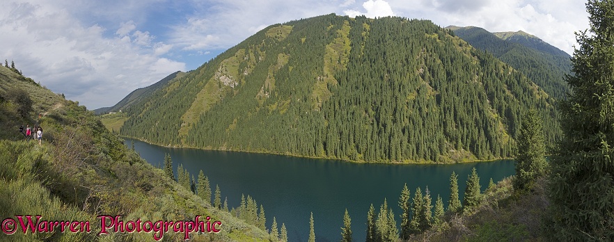 Alpine lake panorama.  Kazakhstan