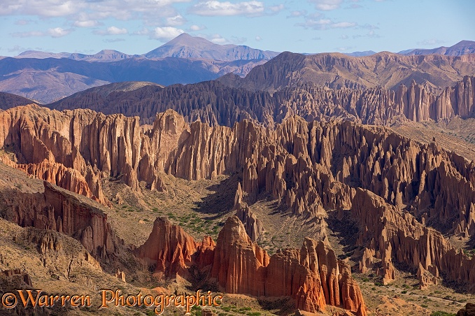 Rugged Bolivia landscape with rock pinnacles