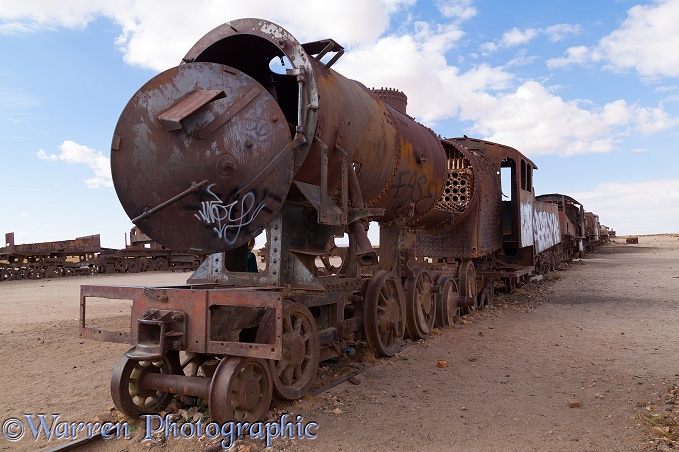 Abandoned locomotive, Train Cemetery, Uyuni, Bolivia