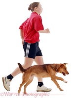 Girl out running with her dog