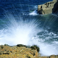 Splashing wave at north end of Lundy
