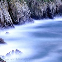 Long exposure of sea and cliffs on Lundy